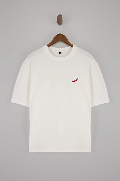 Trendyol Collection Екрю Бібер Накішлі Оверсайз/Зручний крій 100% бавовна Фут...