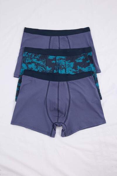 Trendyol Collection Ανδρικό μποξεράκι 3 τεμαχίων σε μεγάλο μέγεθος Navy Blue ...