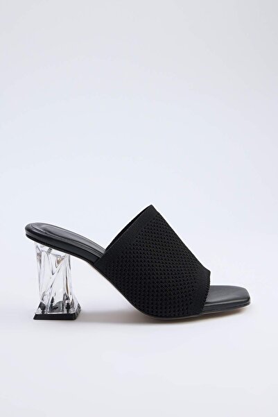 TRENDYOL SHOES Negru 7,5 cm pentru femei Classic Transparent pantofi cu toc T...