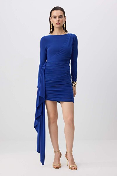 Trendyol Collection Cobalt Sandy Short / Mini Unlined Party Dress Tprss26El00200