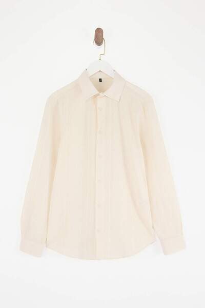 Trendyol Collection Cămașă bărbătească Ecru Regular TMNSS26GO00012