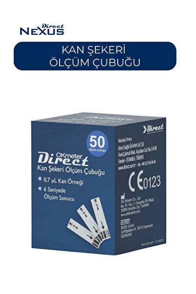 Direct Glukoz Ölçüm Test Şeridi 50 Adet