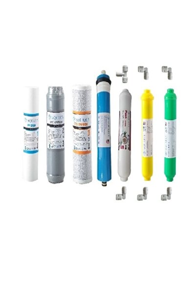 Filtre Dünyası Aquafly Su Arıtma Filtresi Çift Karbonlu 7li Takım Arıtıcı Fil...