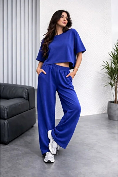 Butik Osy قماش مودال ملمس ناعم طقم كاجوال كبير الحجم مكون من قطعتين B قصة ساق...