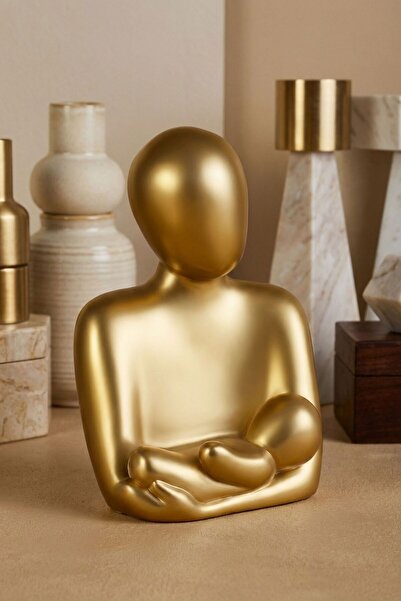 Trinket Sculpture Mother Baby Gold Model 10