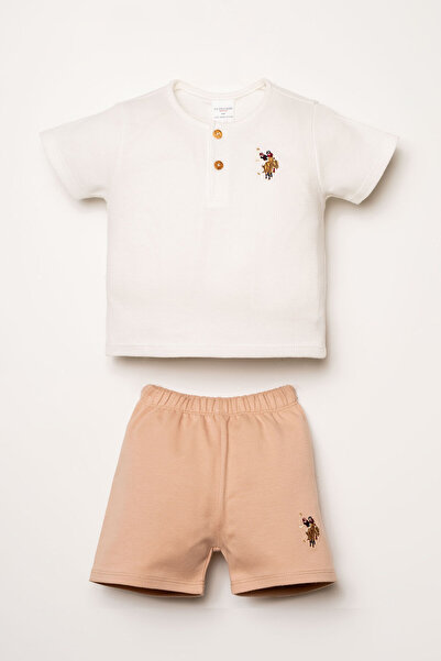 U.S. Polo Assn. Baby Boy White Shorts Set