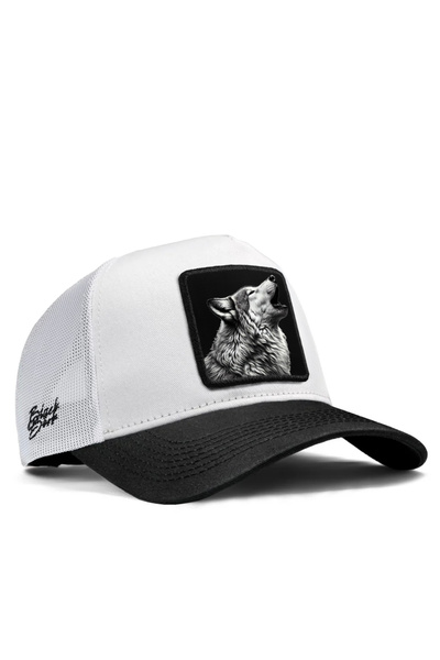 BlackBörk Șapcă trucker alb-negru cu logo Kurt