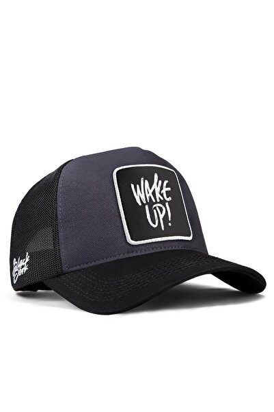 BlackBörk Wake Up Logolu Siyah-Antrasit Trucker Şapka