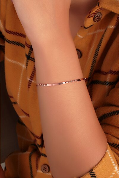 SUNSHINE 925 Ayar Rose Kaplamalı Tasarım Gümüş Bileklik