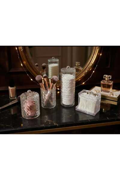 Limeks Home Makeup Organizer (Diamond Pattern, Transparent, a Acrylic) Multi-...