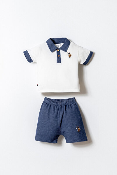 U.S. Polo Assn. Baby Boy White Shorts Set