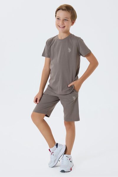 U.S. Polo Assn. بدلة برمودا مطرزة للأولاد US2427-C-V1