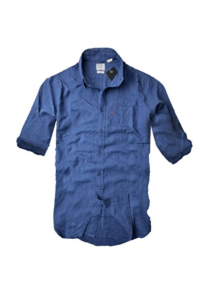 Levi's keten karışımlı standart fit uzun kol erkek gömlek sh-43356