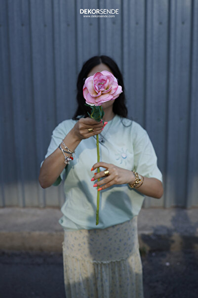 Dekorsende Yapay Erengül Dalı Pembe 58 cm