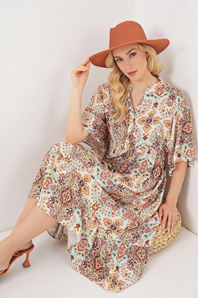 Hiccup BDART Sa deznom midi haljina sa V-izrezom