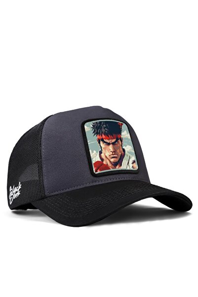 BlackBörk Fighter Logolu Siyah-Antrasit Trucker Şapka