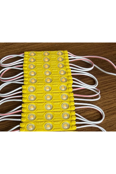 GARRA 10 Adet 12v Turuncu Amber Modül Led - 1,2w 12V Mercekli Dekoratif Şerit Led(Adaptör olmadan çalışmaz