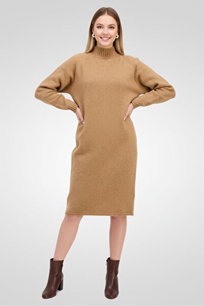 Hugo Boss Women Knitted Sweater Dress, Tan