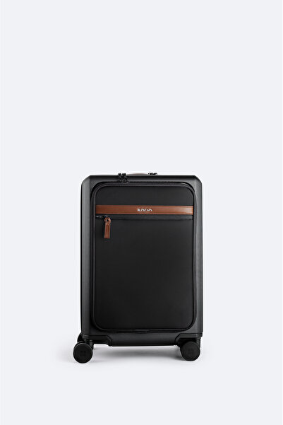 Avva Siyah Polipropilen Kilitlenebilir Laptop Bölmeli Küçük Boy Bavul B008104