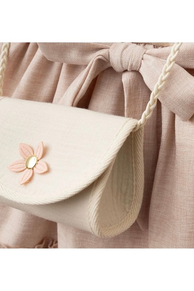zehracatasariim Bayrama Special Balloon Sleeve Flower-Detail Lined Girls' Dress Is a Gift (Size Bag).