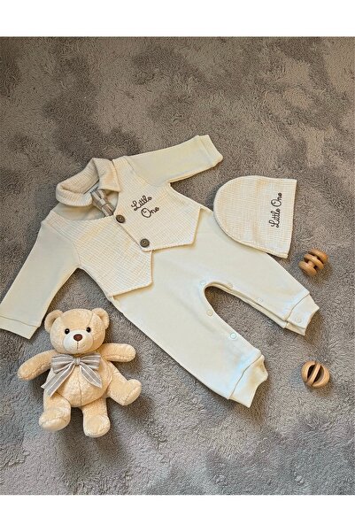 Nipperland MC Erkek Bebek Özel Gün 3 Parça Tam Pamuklu Kravatlı Kıyafet Takımı