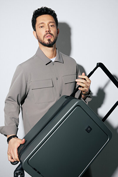 Avva Gri Polipropilen Kilitlenebilir Laptop Bölmeli Küçük Boy Bavul B008103