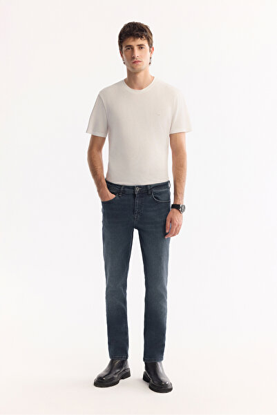 Avva Muške indigo P Pamuk u istrošene oprane Madrid udobne S Slim fit traperi...