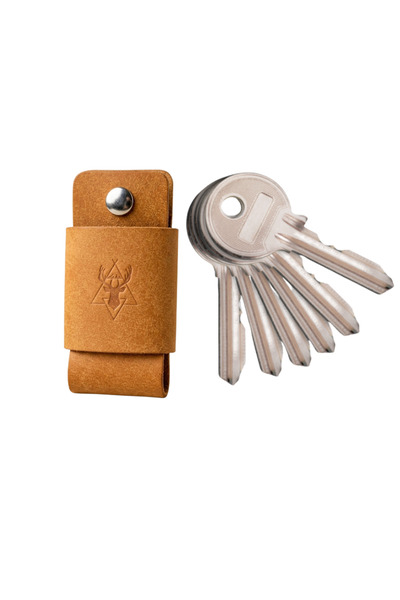 DEER Handmade Wallet Type Keychain - Pueblo Leather - Camel