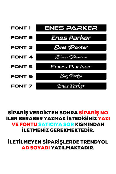 Parker Otomotiv A.Ş Parlak Siyah Zemin Otomobil Araç Plakalık (2 Adet ) Kişiye Özel Yazılı