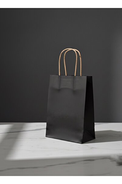 Ta-Fu Global 18x8x24 Saci de carton colorat 25 Li NEGRU