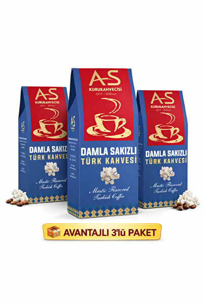 AS Kurukahvecisi Damla Sakızlı Türk Kahvesi 100 Gr. X 3 Adet