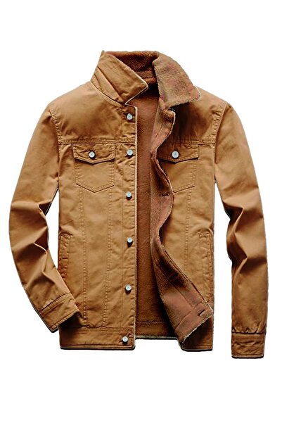 alaska the last frontier Premium Denim R.lion Shearling Jeans Coat - K.Camel