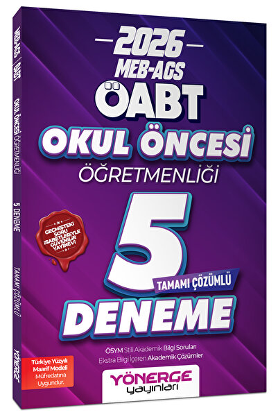 Yönerge Yayınları 2026 MEB AGS ÖABT Okul Öncesi Öğretmenliği 5 Deneme Kitabı ...