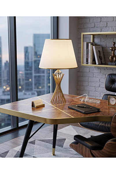 365GUNSERİSONU Gold Plated Twist Metal Leg Crystal Glass Bulk Gold Striped Fa...