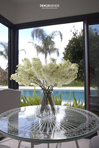 Dekorsende Yapay Sümbül Dalı Beyaz 65 cm