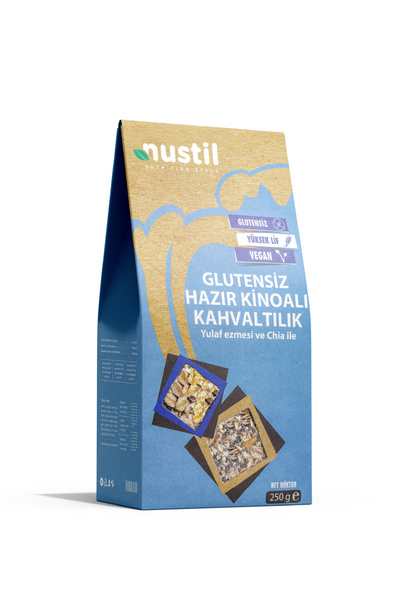 NUSTİL Glutensiz Hazır Kinoalı Kahvaltılık + Yulaf Ezmesi + Chia 250g