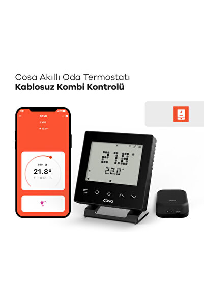 Cosa V5 Akıllı Kombi Kontrolü - Siyah Termostat