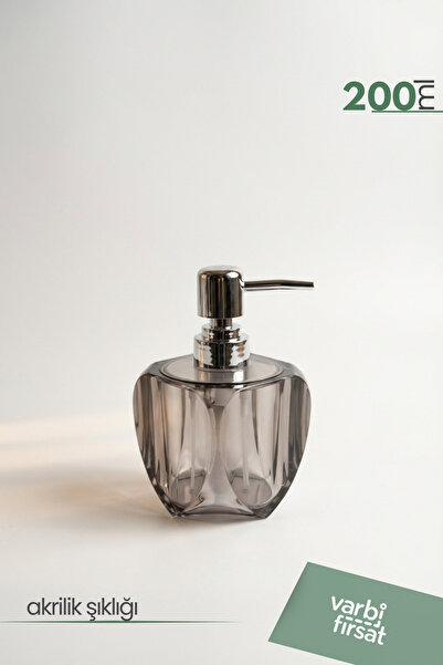 Varbifırsat Akrilik Dalgalı Sıvı Sabunluk 200 ml | Modern Dekoratif Tasarım | Füme