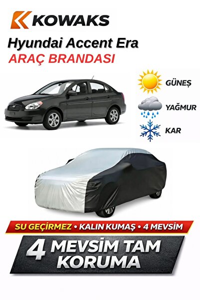 KOWAKS Hyundai Accent Era Oto Branda, Araba Brandası, Siyah-Gri