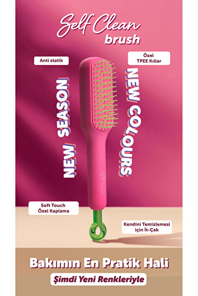 ProCo Beauty Pro SelfCleanBrush - Saç Açma Tarama Masaj Fırçası- Kendini Temi...