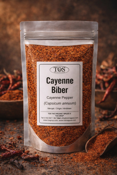 TOS The Organic Spices Cayenne Biber 1 Kg (1. KALİTE) Capsicum Annuum / Cayen...