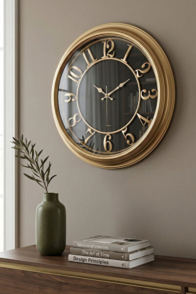 Frapan Home GLX 46 Cm Premium Kabartma Rakamlı Dekoratif Duvar Saati Sessiz M...