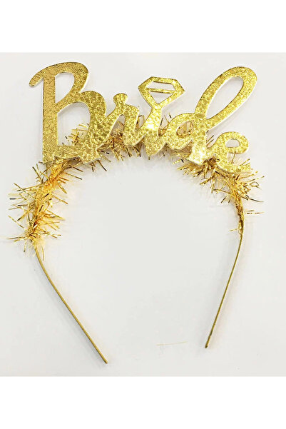 Go İthalat تاج العروس مع خاتم الزواج بخط إيطالي مائل بلون ذهبي (5343)