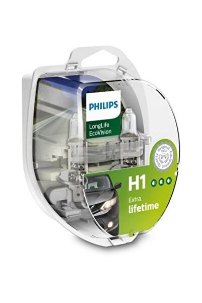 Philips Set de 2 becuri auto H1 Philips LongLife EcoVision 12V, 55W