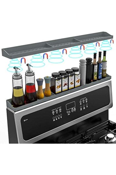 Arabest رف مغناطيسي سيليكوني للموقد مقاس 30 بوصة، منظم توابل مقاوم للحرارة، ر...