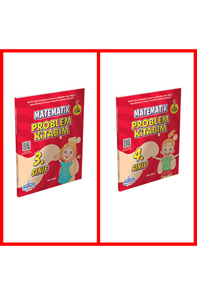 Murat Yayınları 3.sınıf Matematik Ve 4.sınıf Matematik Problem Kitap Seti.