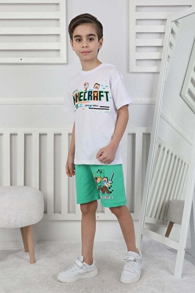 NEWKİDS Minecraft Принт Хлопчачий Комплект Шортів