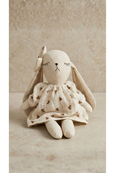 Atölye LİDYA Sevimli Tavşan Uyku Arkadaşı | %100 Pamuk Müslin Elbiseli Uykucu...