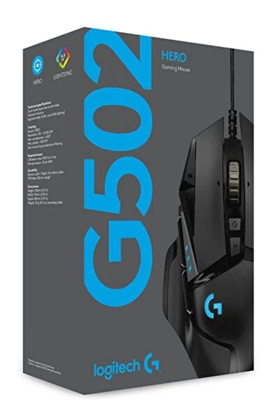 logitech Mouse G502 Hero de înaltă performanță, negru