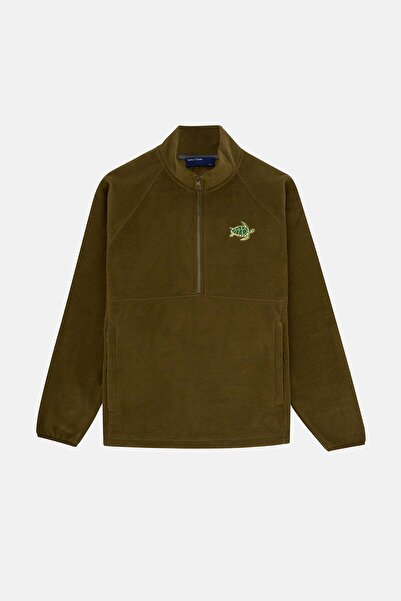 Reflect Studio Căptușeală din lână Caretta cu jumătate de fermoar - kaki